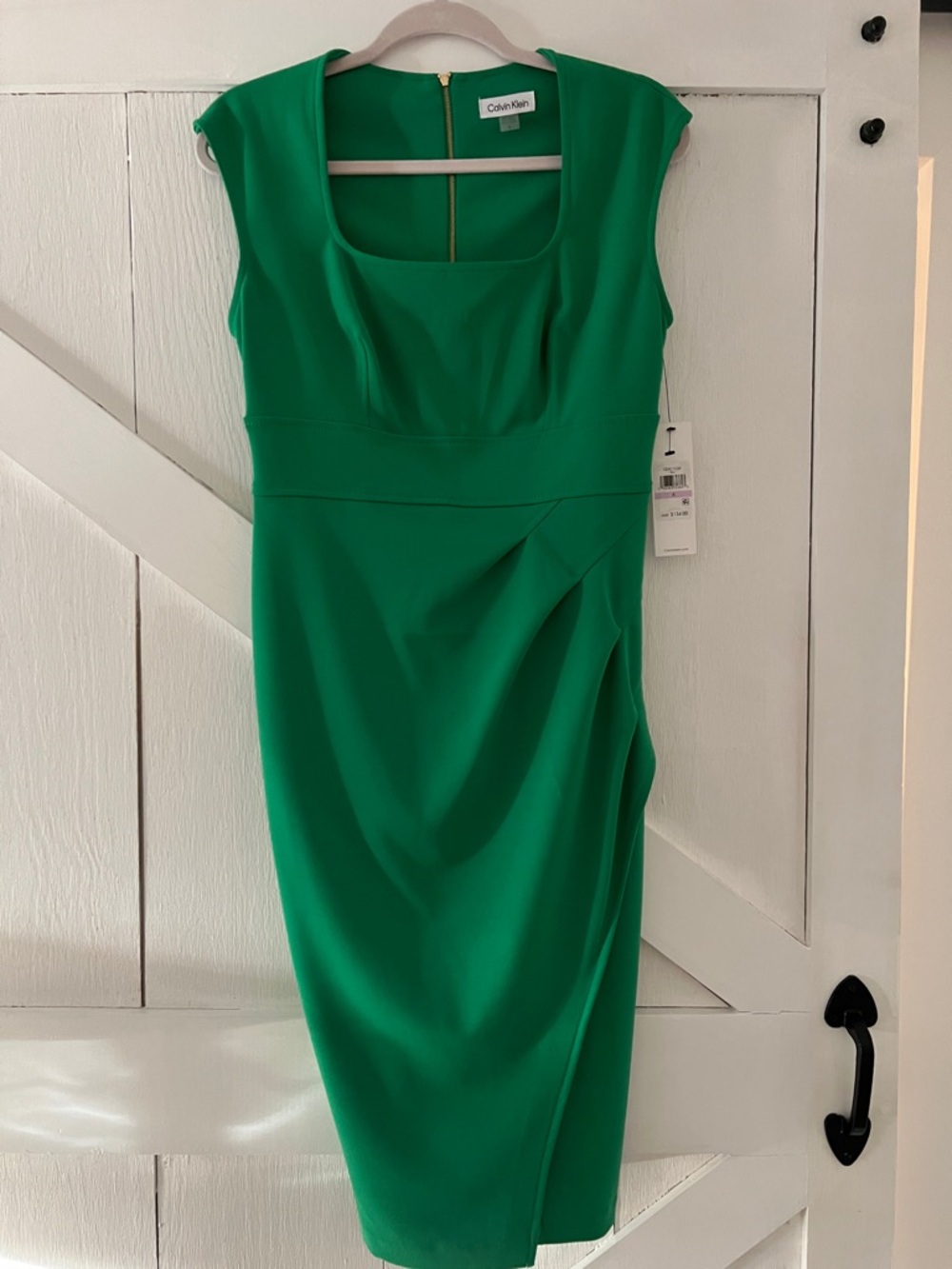 Calvin Klein Emerald Green Midi Sheath Dress